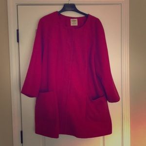 3/4 sleeve wool blend coat
